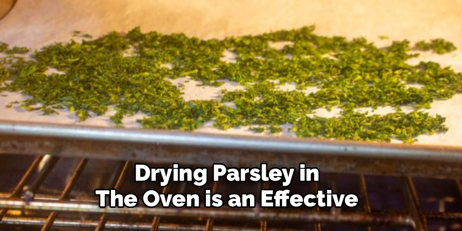 Drying Parsley in 
The Oven is an Effective 
