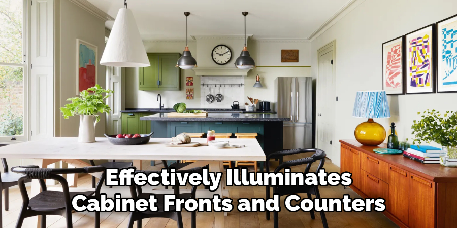 Effectively Illuminates
Cabinet Fronts and Counters